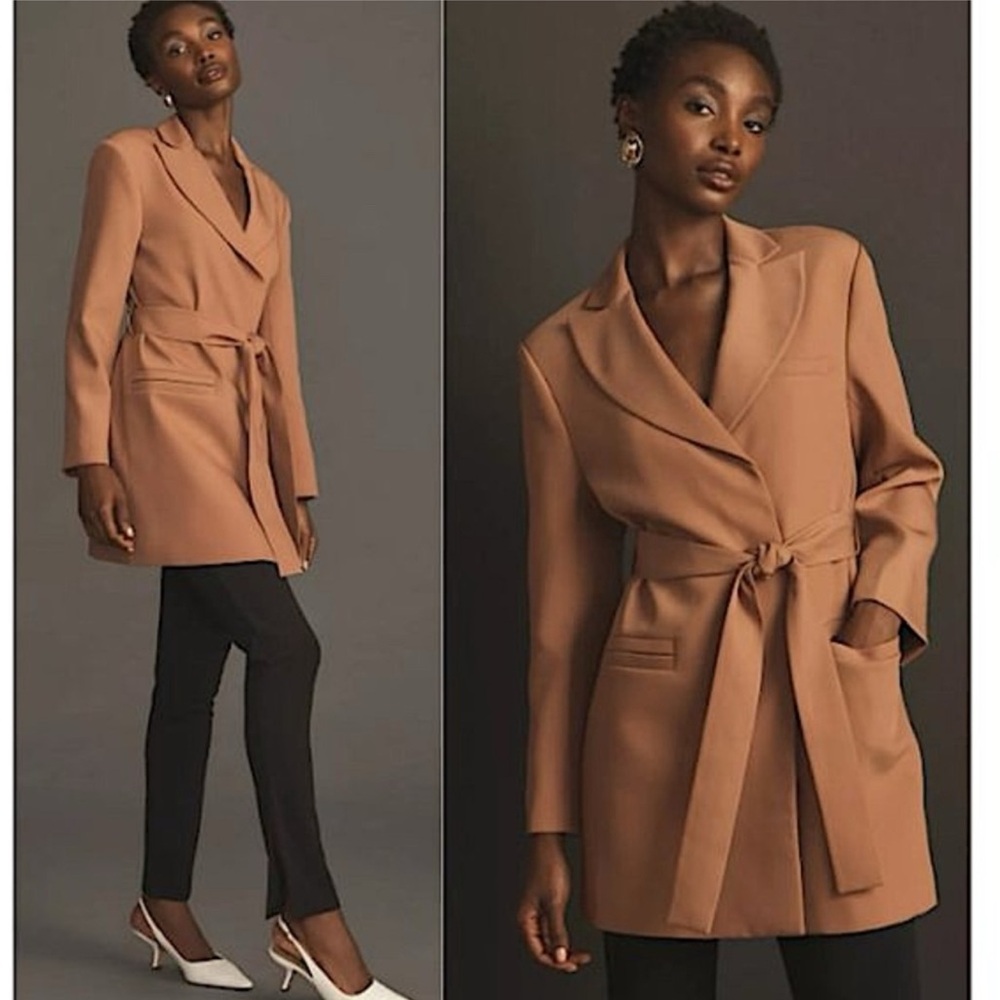Anthropologie Mare Mare Classic Tie Blazer Jacket